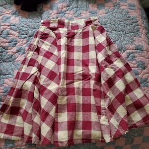 Handmade vintage 1950s gingham full circle skirt 28w